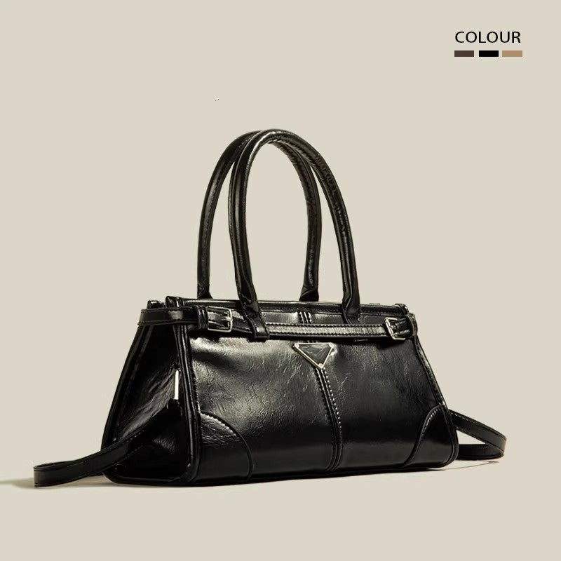 大容量斜め掛け高級感ボストン手提げA large-capacity, crossbody, high-end Boston handbag for women