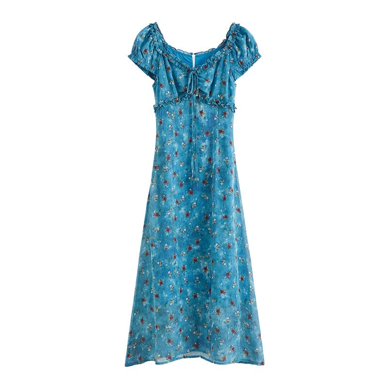 ロングシフォンワンピース夏ですLong chiffon dress