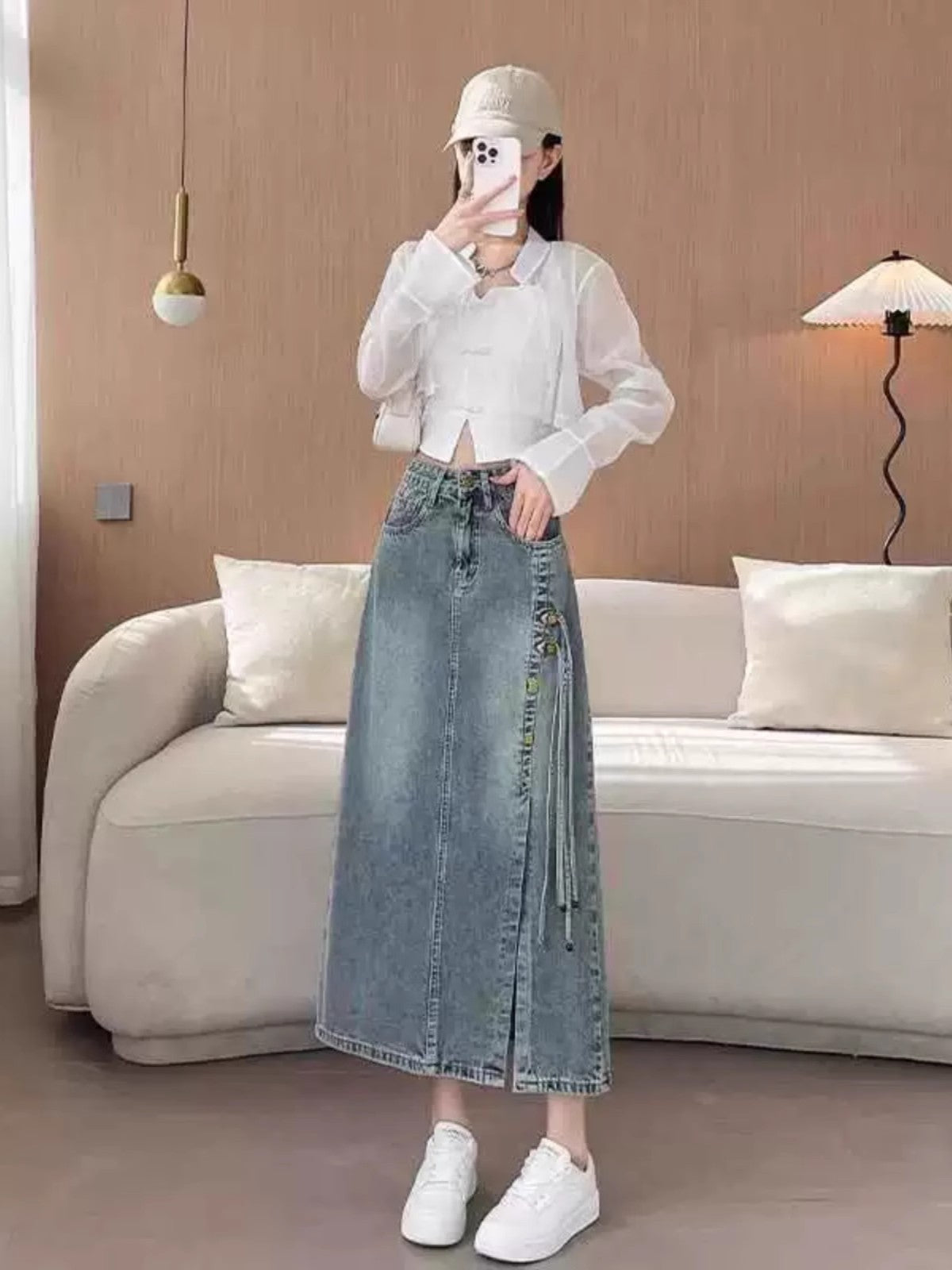 国風スリットスカートChinese-style slit skirt
