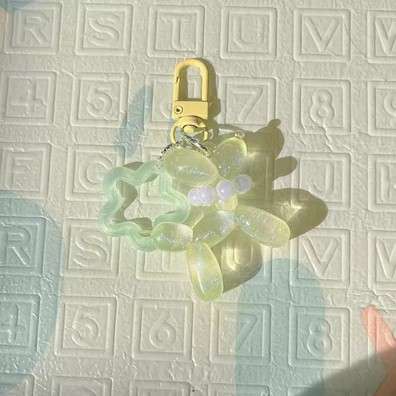 夜光ラジウム風船犬キーホルダーですLaser glow-in-the-dark balloon dog keychain