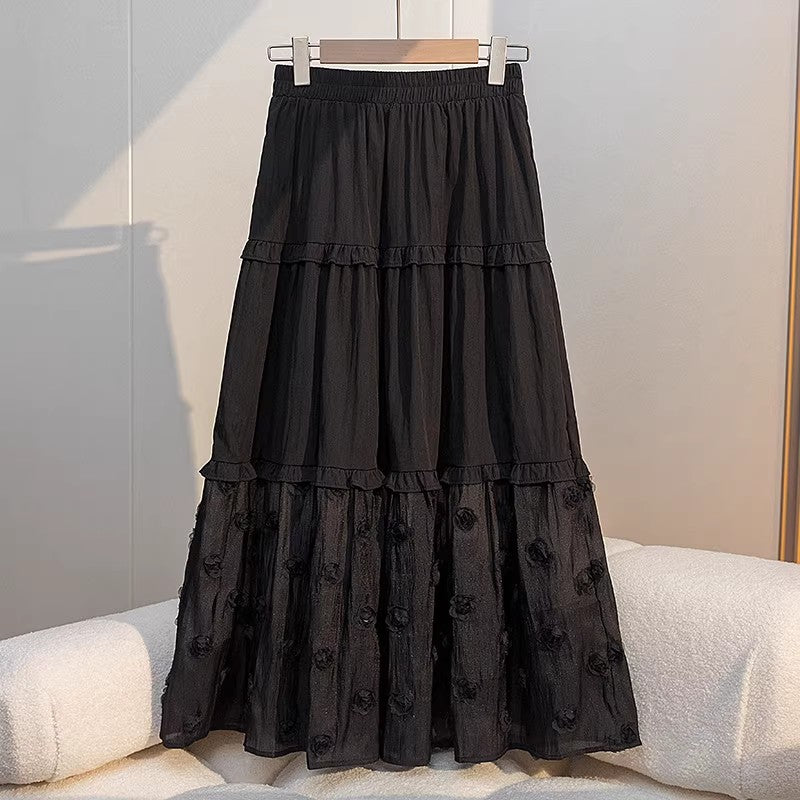 メッシュのパッチワークスカートですMesh fabric patchwork skirt