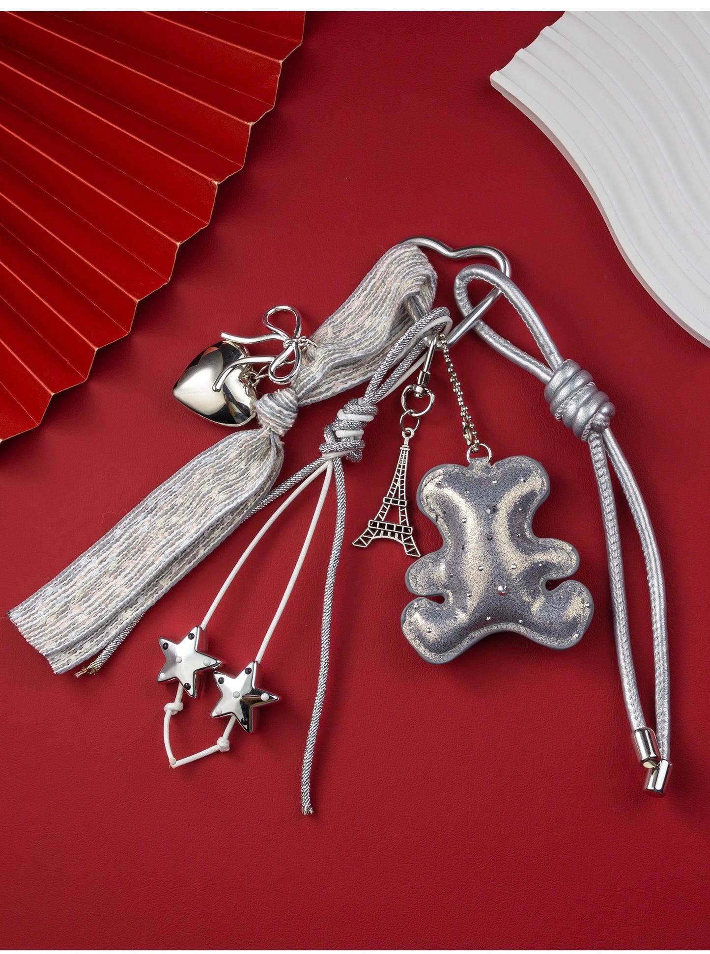 レザーコードハートチャームLeather cord heart charm