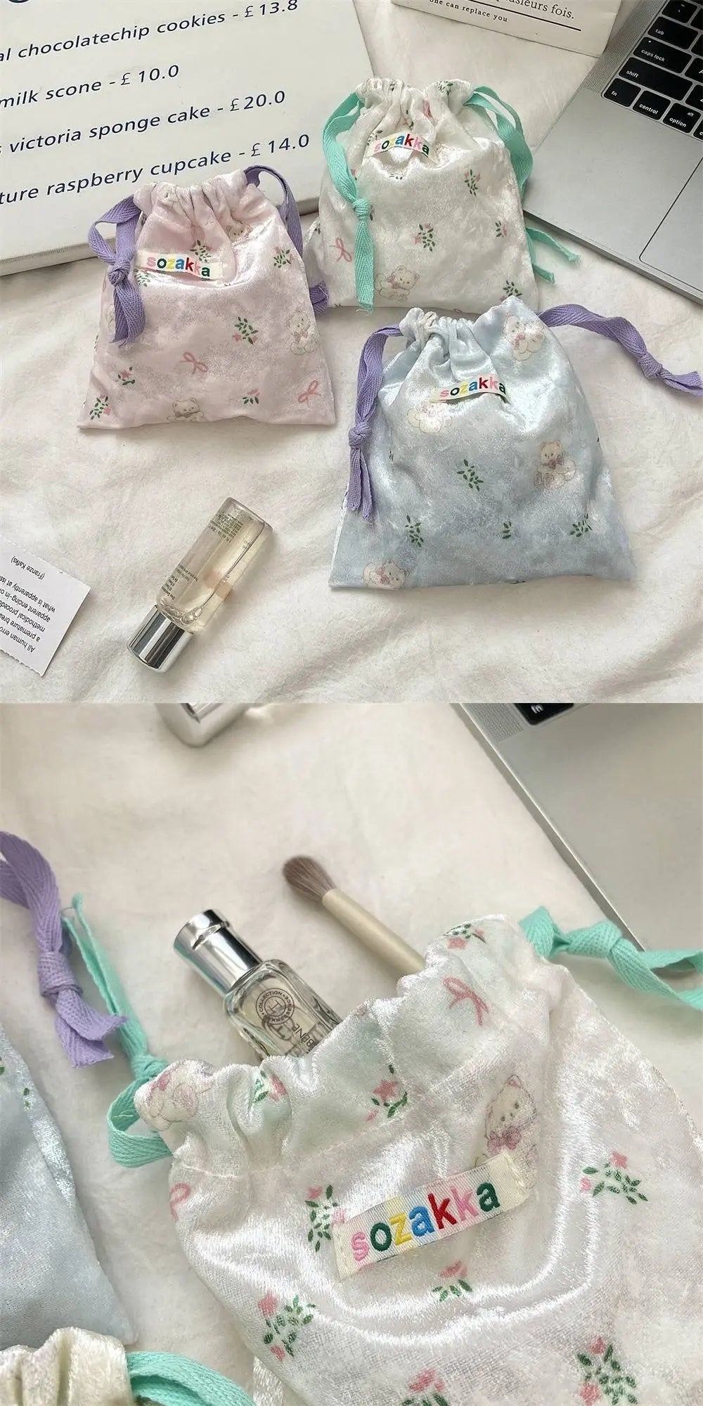 締め口収納ミニ巾着袋布袋ですDrawstring storage bag, mini drawstring bag, cloth bag