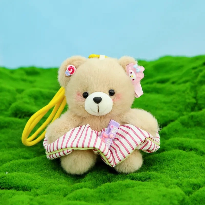 ふわふわウサギふわふわクマぬいぐるみのストラップですMianmian Rabbit and Mai Le Bear plush toy pendant