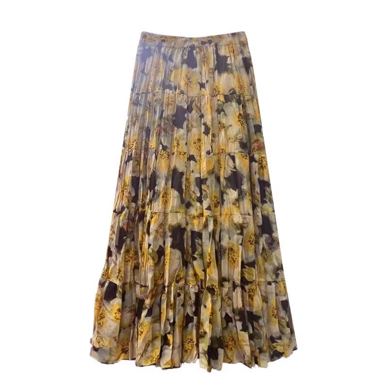 ドレープスカートDrape floral dress