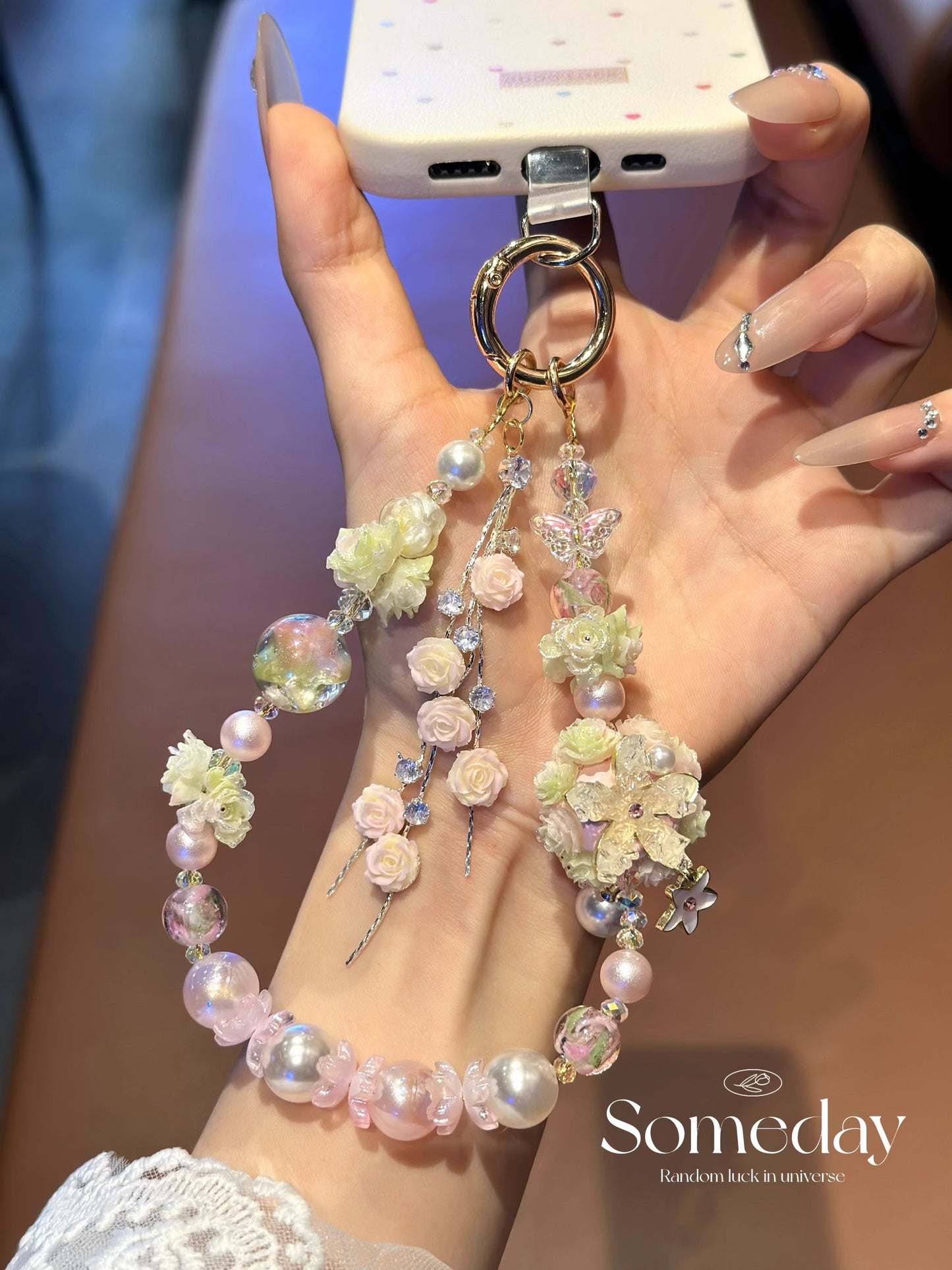 花瑠璃携帯ストラップですFlower glass mobile phone chain