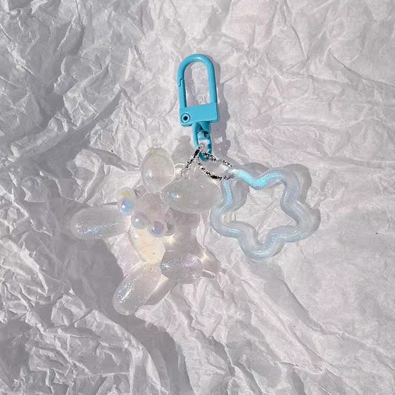 夜光ラジウム風船犬キーホルダーですLaser glow-in-the-dark balloon dog keychain
