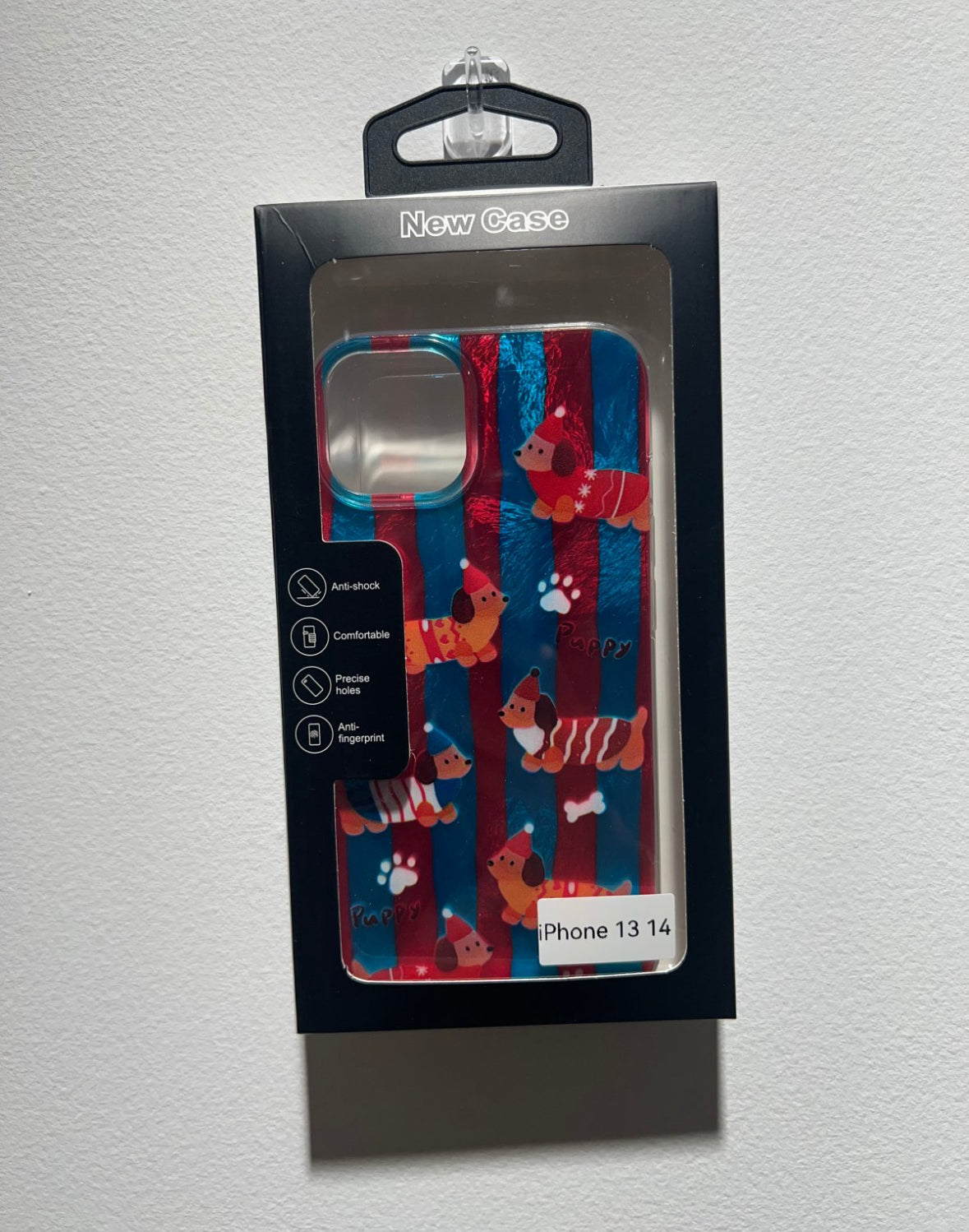 赤青の縞模様のスマホケース(Red and blue striped phone case)(SJK004)
