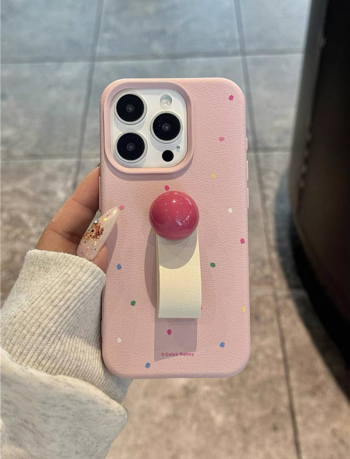 ピンク色の分解可能なスマホケース(Pink biodegradable phone case)(SJK012)