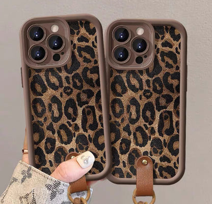 秋冬向けのヒョウ柄スマホケース ( Autumn and winter leopard - print phone case)(SJK025)