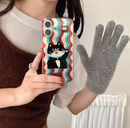 愛らしくて魅力的な小さなネコのスマホケース（An adorable and charming little cat phone case））（SJK006））