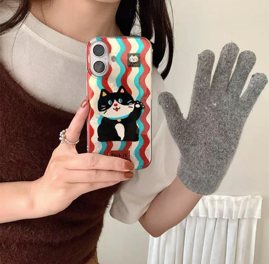 愛らしくて魅力的な小さなネコのスマホケース（An adorable and charming little cat phone case））（SJK006））