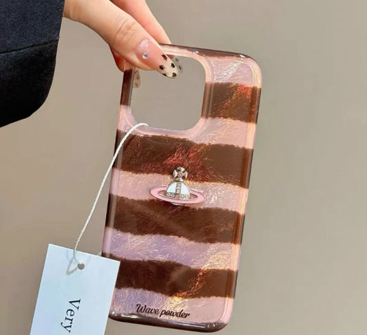 ピンクと茶色のシマウマ柄のスマホケース ( Pink and brown zebra - print phone case）（SJK027））