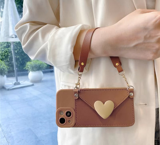 ミルクコーヒー色の財布機能付きスマホケース ( Milk - coffee - colored phone case with wallet function)(SJK055)