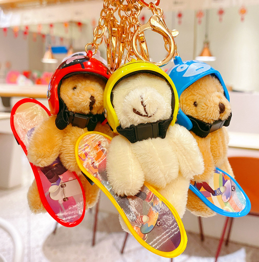 スケートボードの熊のバッグのストラップですSkateboard bear bag pendant