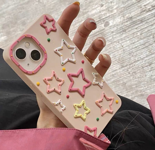 五角星形の浮き彫りのスマホケース(Phone case with five-pointed star relief)(SJK014)