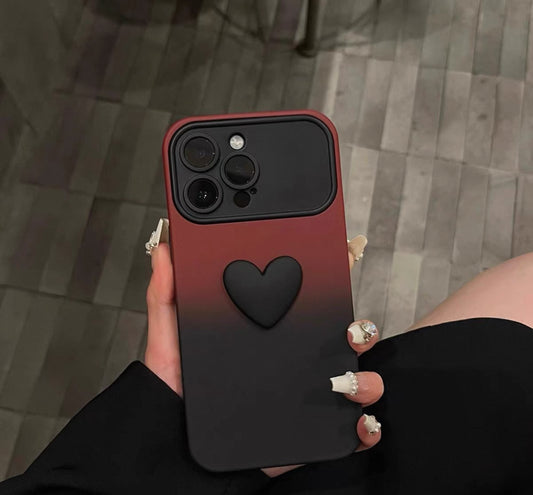 グラデーションの立体ハートデザインで、大きなウィンドウ付きのスマホケース (Gradated three - dimensional heart - designed phone case with a large viewing window)(SJK060)