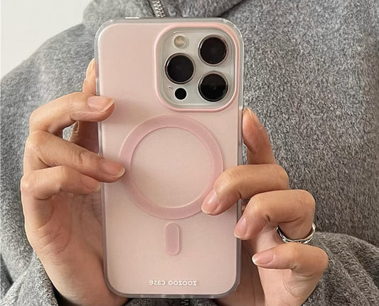 韓流少女感溢れる甘いピンク色のスマホケース （Korean - style girlish sweet pink phone case）（SJK075））
