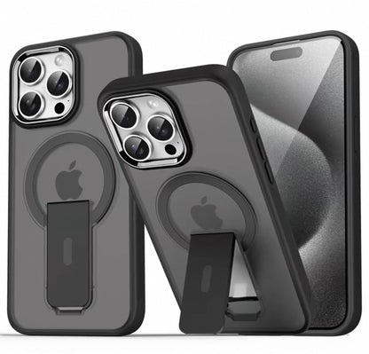 折りたたみ式の隠しマグネット付き黒色のスマホケース （Foldable hidden - magnetic black phone case）（SJK069））