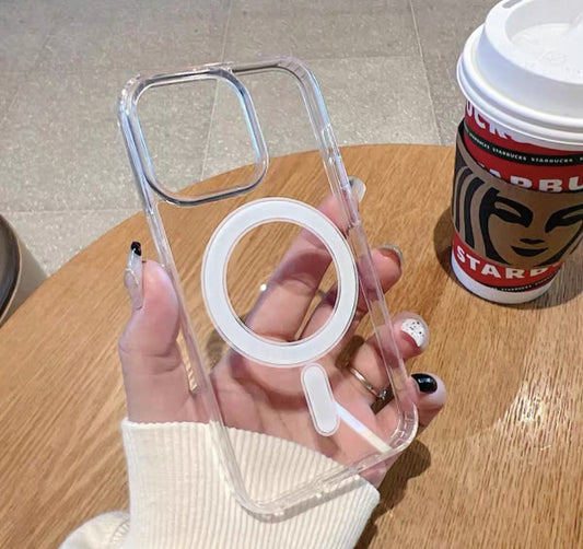 透明で高級感あるマグネット式スマホケース (Transparent magnetic phone case with a sense of luxury)(SJK073)