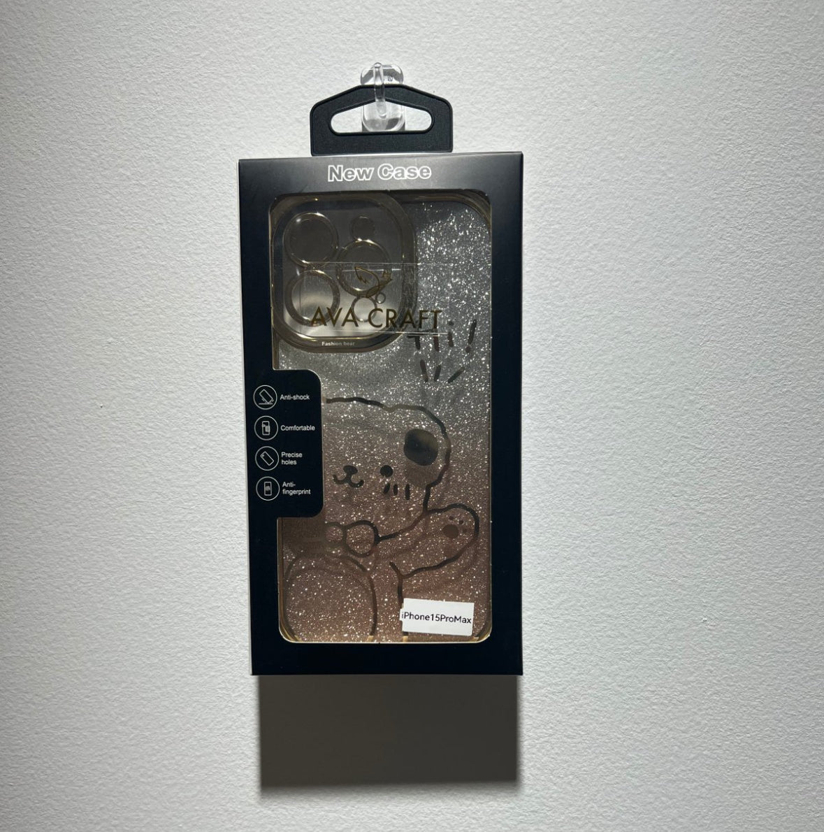 シャイニングパウダー入りのキャラクターベアスマホケース （Glittery cartoon bear phone case）（SJK044）