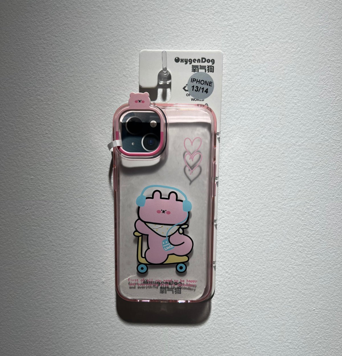 とても可愛い、メガネをかけたウサギとイヤホンデザインのスマホケース （Adorably cute earphone - rabbit - designed phone case）（SJK084）