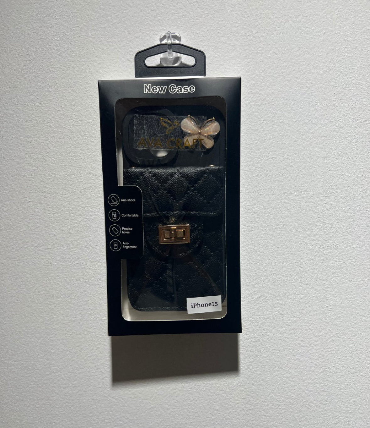 シャネル風の蝶デザインの小銭・カード入れ付きスマホケース（Chanel - style butterfly - designed coin and card wallet phone case）（SJK043））