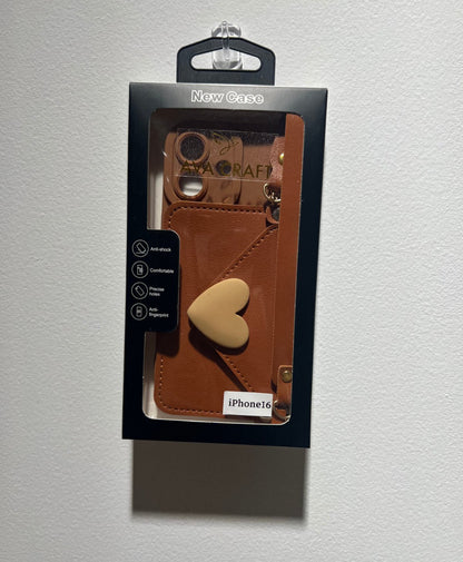 ミルクコーヒー色の財布機能付きスマホケース ( Milk - coffee - colored phone case with wallet function)(SJK055)