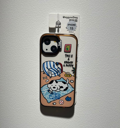 オキシゲン犬のカートゥーン風の可愛い犬のデザインのスマホケース （Oxygen Dog cartoon cute dog - designed phone case）