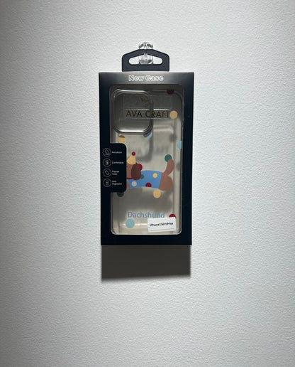 透明でカラフルなドット模様のスマホケース（Transparent phone case with colorful dot patterns）（SJK007）