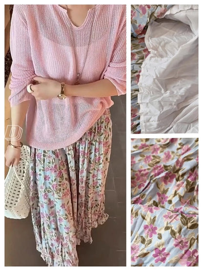 花柄のスカートですFloral print skirt