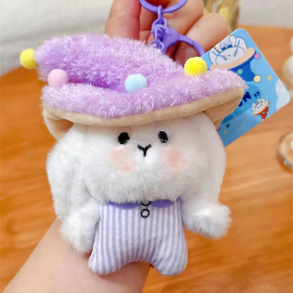 帽子付ききのこ妖精チャームCharm with mushroom fairy