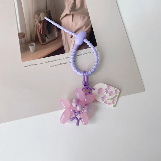 diyキャンディー色の風船犬ストラップですdiy candy-colored balloon dog pendant