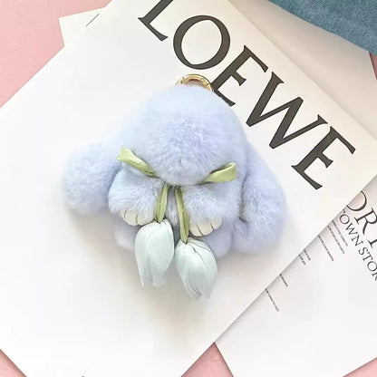 ウサギのチューリップのストラップですTulip rabbit pendants come in 7 colors