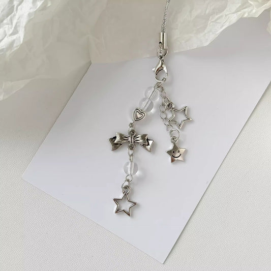 シルバーリボンのストラップですSilver bow pendant
