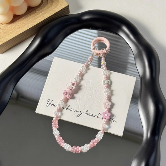 甘い手作りビーズの携帯ストラップですSweet handmade beaded mobile phone chain