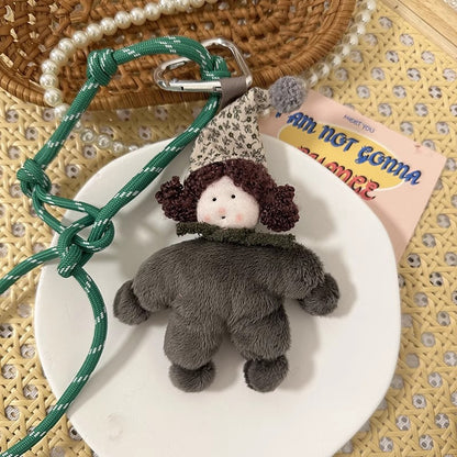 帽子付きくるくるヘアぬいぐるみA stuffed hair doll with a hat