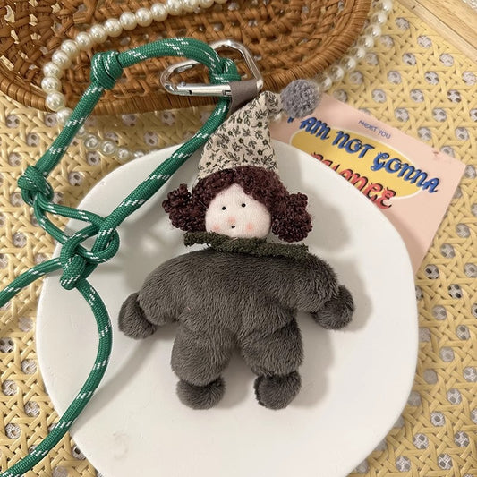 帽子付きくるくるヘアぬいぐるみA stuffed hair doll with a hat
