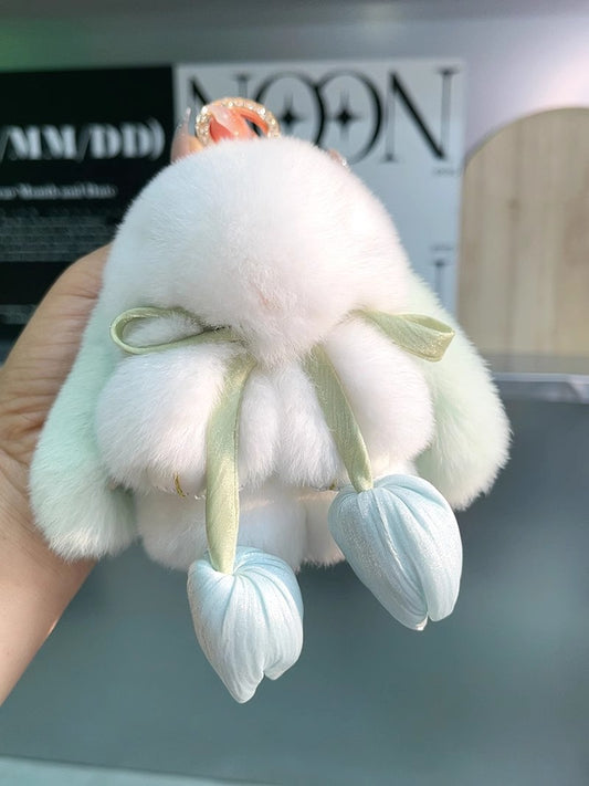 ウサギのチューリップのストラップですTulip rabbit pendant