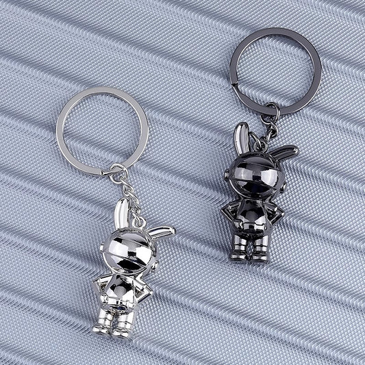 サイバーラビットカーのキーストラップですThe internet-famous space rabbit car key pendant