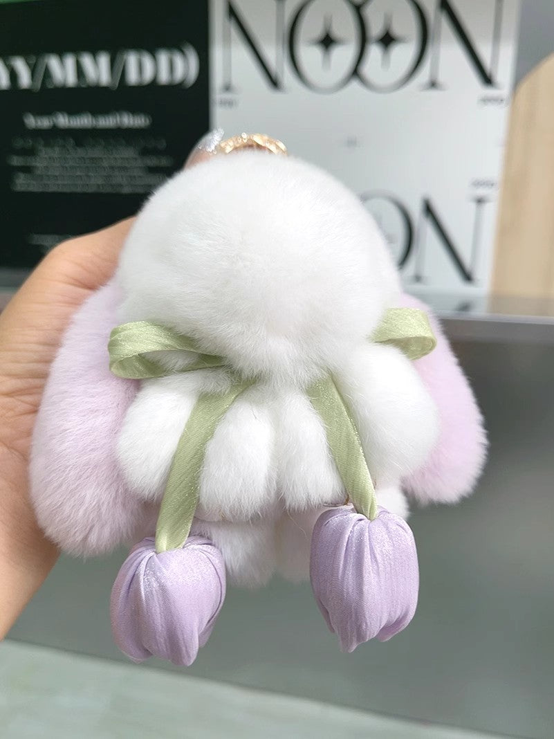 ウサギのチューリップのストラップですTulip rabbit pendant