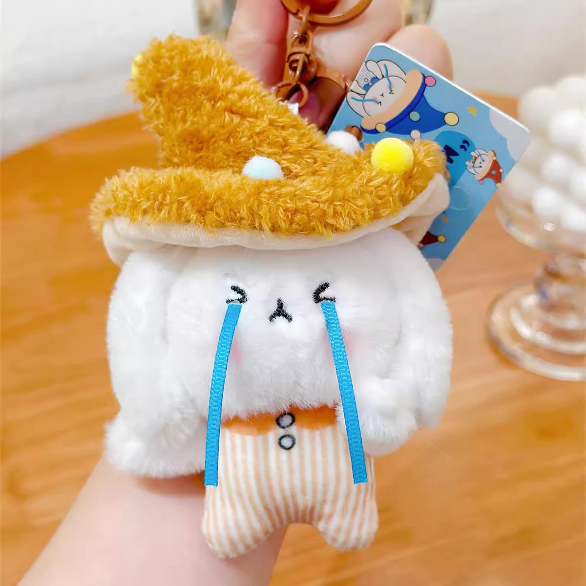 帽子付ききのこ妖精チャームCharm with mushroom fairy