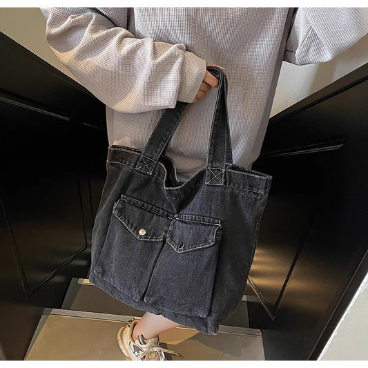 大容量デニムバッグですLarge-capacity denim canvas bag