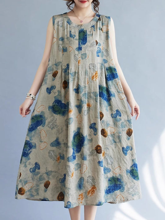 墨絵のベストワンピースですInk-wash painting vest dress