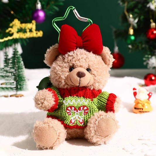 クリスマスリボンテディチャーム（緑）Christmas ribbon charm (green)
