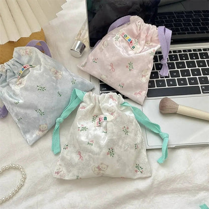 締め口収納ミニ巾着袋布袋ですDrawstring storage bag, mini drawstring bag, cloth bag