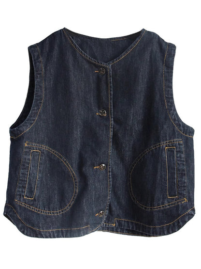 カジュアルデニムのベストですIt's a casual denim vest.