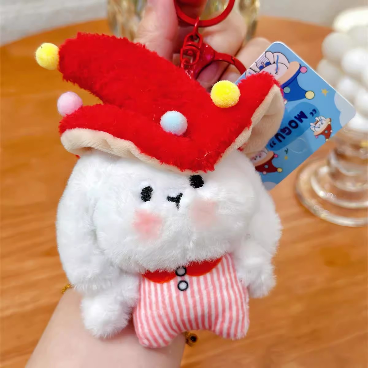 帽子付ききのこ妖精チャームCharm with mushroom fairy