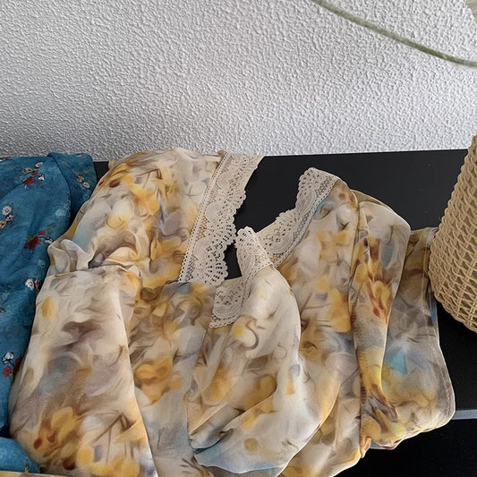 ロングシフォンのワンピースですLong chiffon dress