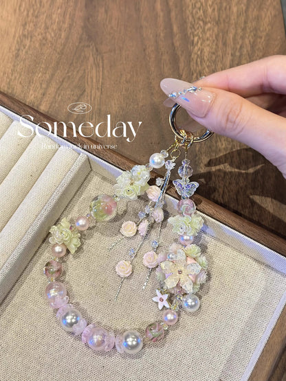 花瑠璃携帯ストラップですFlower glass mobile phone chain